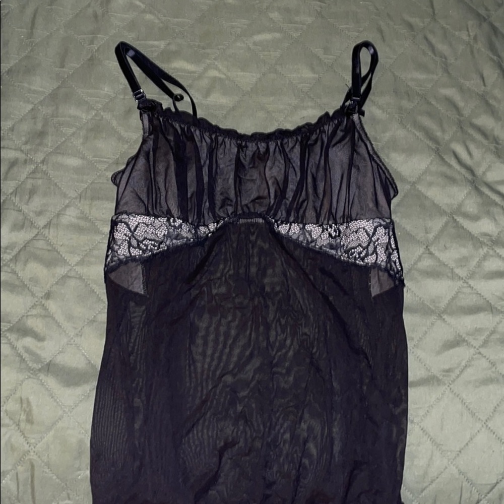 Black mesh cami